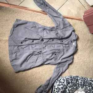 grey button up jacket
